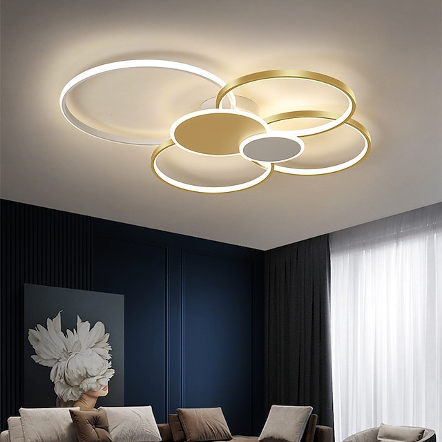 2/4 hoveder ledet loftlys cirkelform nordisk moderne enkel stue lampe atmosfære hjem luksus soveværelse kontor restaurant