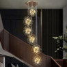 luksus krystal lysekroner klynge designsputnik lysekrone loftsarmatur guld pendel til spisestue, køkken, stue, restaurant(guld,