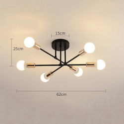 72 cm klode design geometriske former indbygningslys metal sputnik lineær geometrisk malet finish moderne kunstnerisk nordisk st