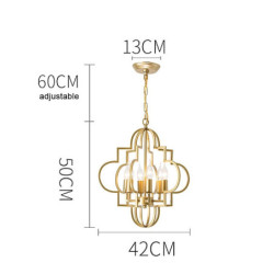 stuehus stearinlys lysekrone guld 6-lys 42cm til stue, rustik industriel loftslampe, vintage lofthængende lampe til soveværelse