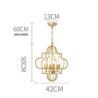 stuehus stearinlys lysekrone guld 6-lys 42cm til stue, rustik industriel loftslampe, vintage lofthængende lampe til soveværelse