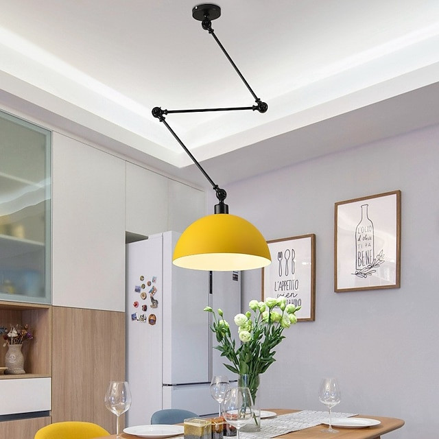 led pendel, macaron stang rocker arm lysekrone 30cm 3000k e27 1-lys moderne langarm spotlight ophængslys bar loft restaurant (pæ