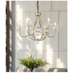 moderne klar krystal lysekrone justerbar 1/6/8 lys krystal glas flush mount hængende loft pendel lampe klassisk stearinlys stil