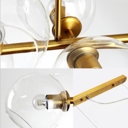 led pendellamp ø lys sort bronze kobber moderne nordisk spisestue soveværelse lysekrone minimalistisk stue magisk bønne glas mol